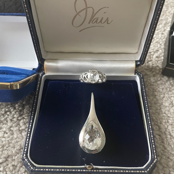 Sterling silver and crystal ring and pendant - Picture 1 of 3